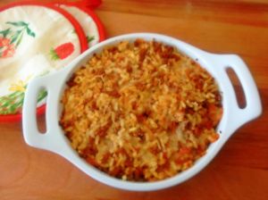 baked rice with meat